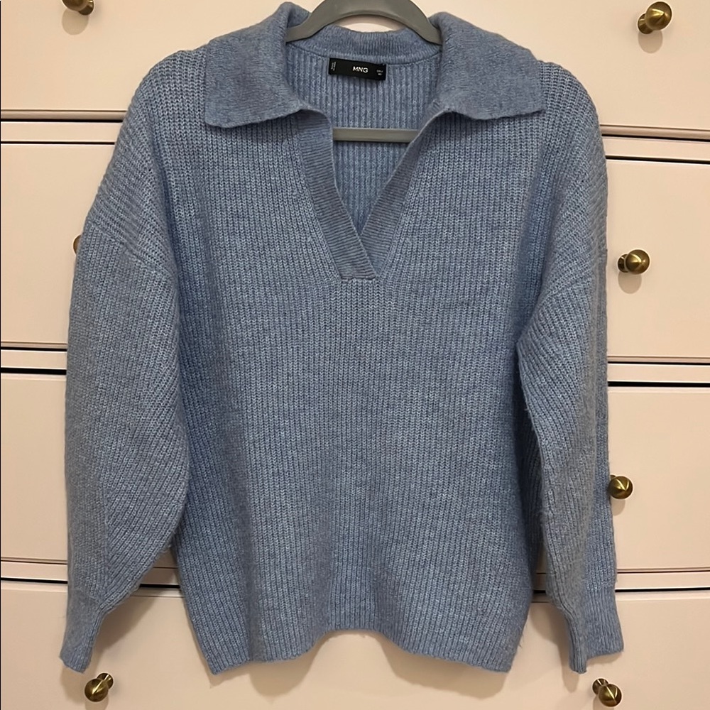 Mango Women's Blue Sweater